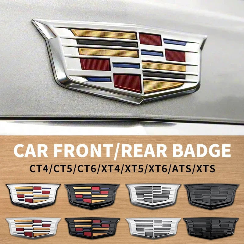 ABS Car Front Grille Rear Trunk Logo Emblem Sticker For Cadillac CT4 CT5 CT6 XT4 XT5 XT6 ATS XTS Replacement Badge Decoration