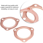 2Pcs 2.5" Universal Copper Header Exhaust Collector Gaskets Flanges 3-Hole 2-1/2"