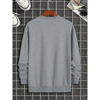 Men's autumn and winter fashionable casual loose cool bear cartoon graphic print fleece long sleeved round neck sweatshirt