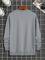 Men's autumn and winter fashionable casual loose cool bear cartoon graphic print fleece long sleeved round neck sweatshirt