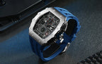 TSAR BOMBA Watch for Men Luxury Brand Tonneau Design Waterproof Clock Stainless Steel Wristwatch Fashion Rectangle Mens Watch