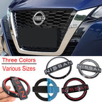 Car Front Grille Emblem Rear Trunk Badge Cover Steering Wheel Sticker for Nissan Qashaqai Sylphy X-trail Note Elgrand Leaf Teana