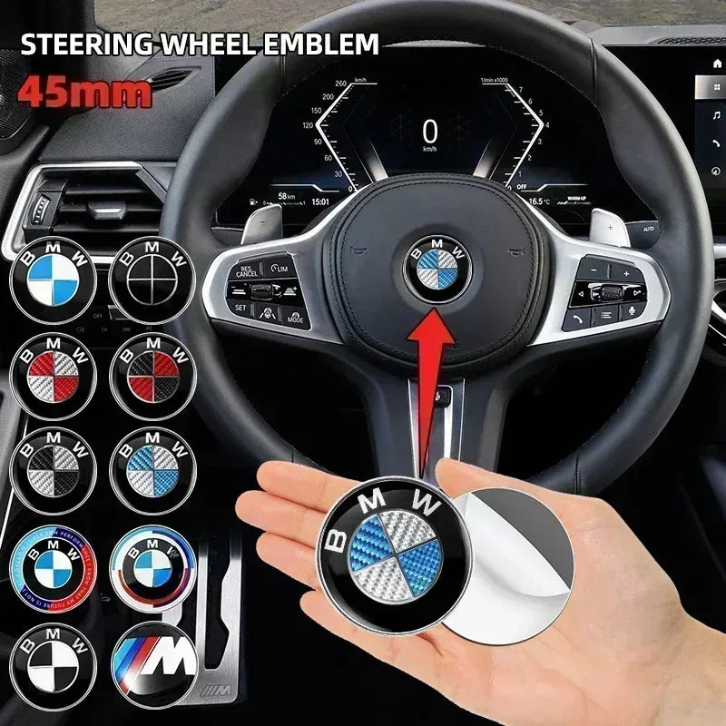45MM Car Steering Wheel Badge Emblem Sticker Auto Styling For BMW 1 3 5 7 Series M Performance M3 M5 F01 F20 F10 F13 F16 F34