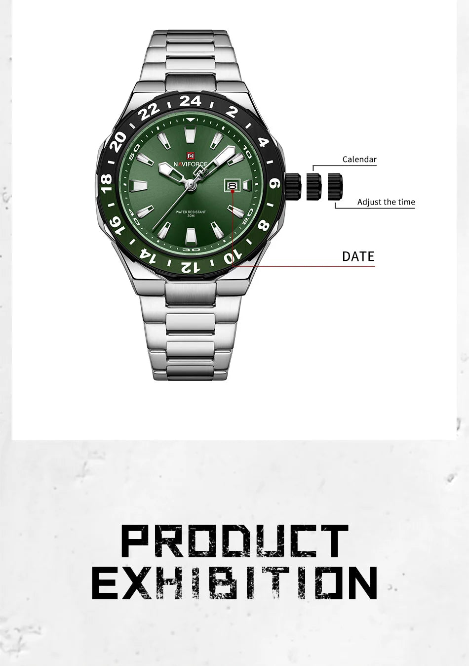 NAVIFORCE Luxury Watch for Men Quartz 3ATM Waterproof Stainless Steel Watches Business Fashion Men's Wristwatch2025