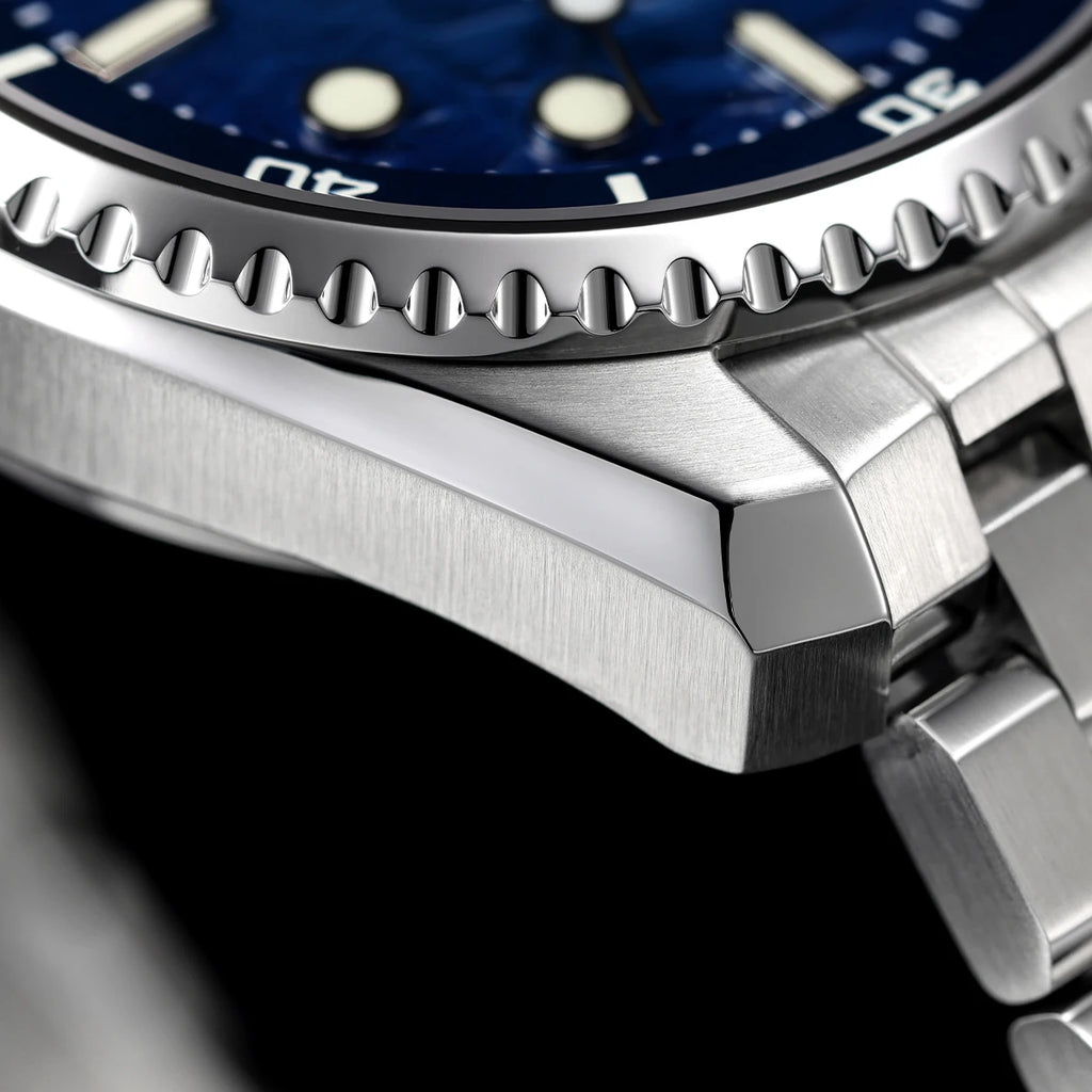 BERNY Automatic Diver Watch for Men Top Luxury Sapphire 316L Steel Blue Dial 200M Waterproof Mechanical Diving Men's Watches