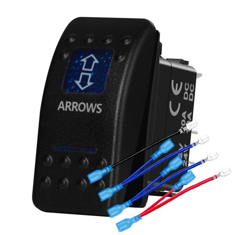 12v/24v Blue Led Light 5 Pin On Off SPST Rocker Switch 7 Pin On Off On ARB Carling Style Car Boat Waterproof Push Switch