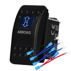 12v/24v Blue Led Light 5 Pin On Off SPST Rocker Switch 7 Pin On Off On ARB Carling Style Car Boat Waterproof Push Switch