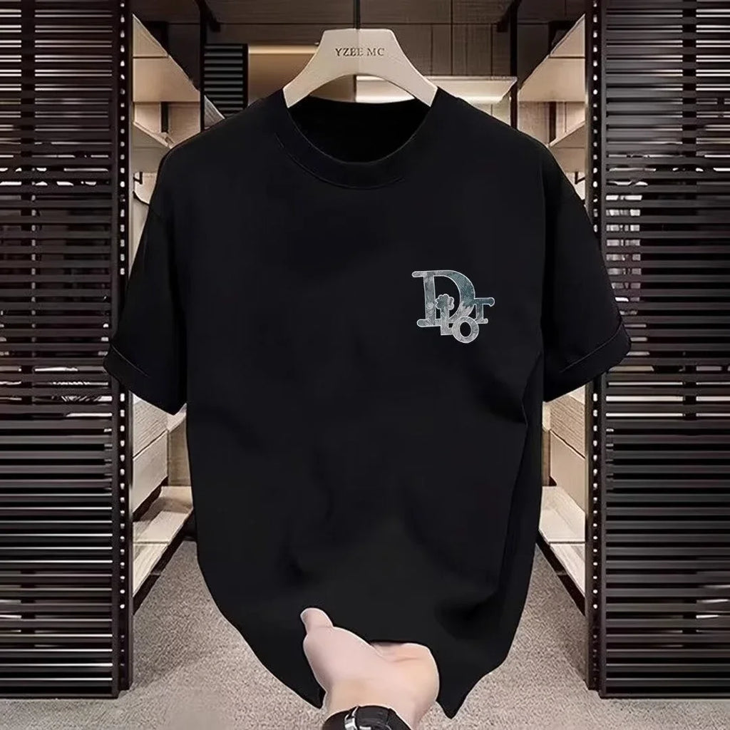 Fashion short-sleeved T-shirt - Men's and Women's New season round-neck printed 250G100%cotton half-sleeve T-shirt - Casual wear