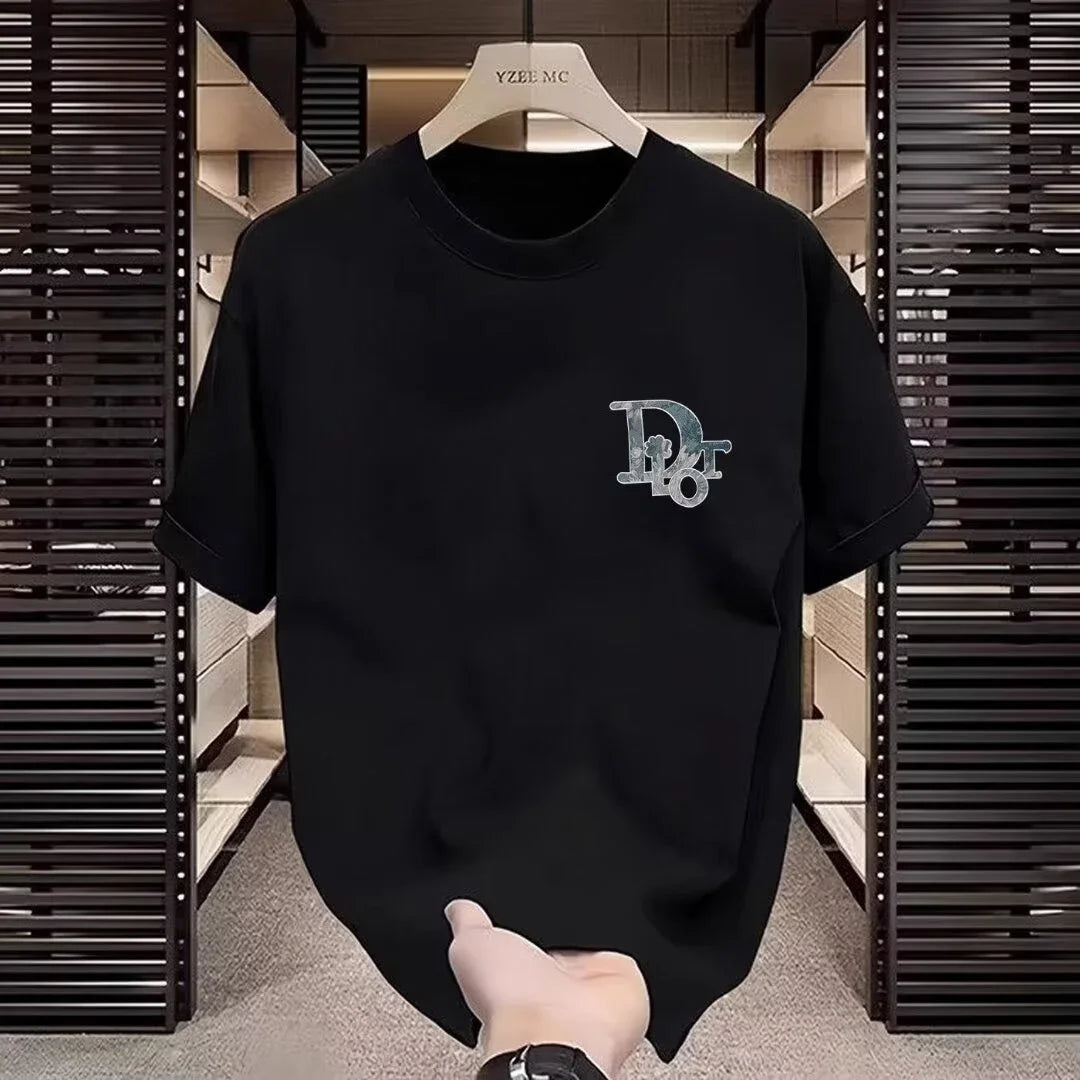 Fashion short-sleeved T-shirt - Men's and Women's New season round-neck printed 250G100%cotton half-sleeve T-shirt - Casual wear