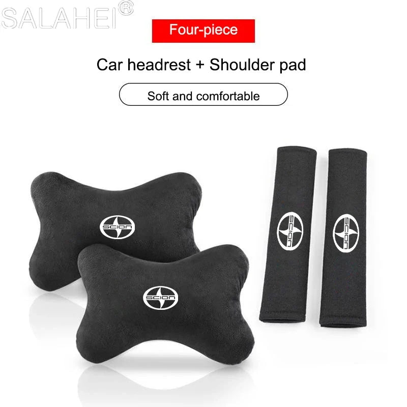 Fashion Couples For Toyota scion XA XB XD IQ TC Car Headrest Neck Pillows Seat Belt Protector Shoulder Pad Auto Accessories