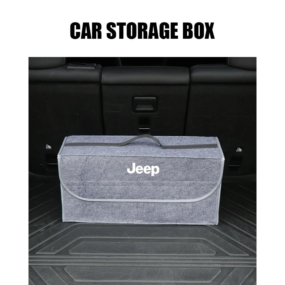 Car Trunk Organizer Box Large Capacity Folding Storage Bag Accessories For Jeep Wrangler Renegade Compass Gladiator Cherokee JL