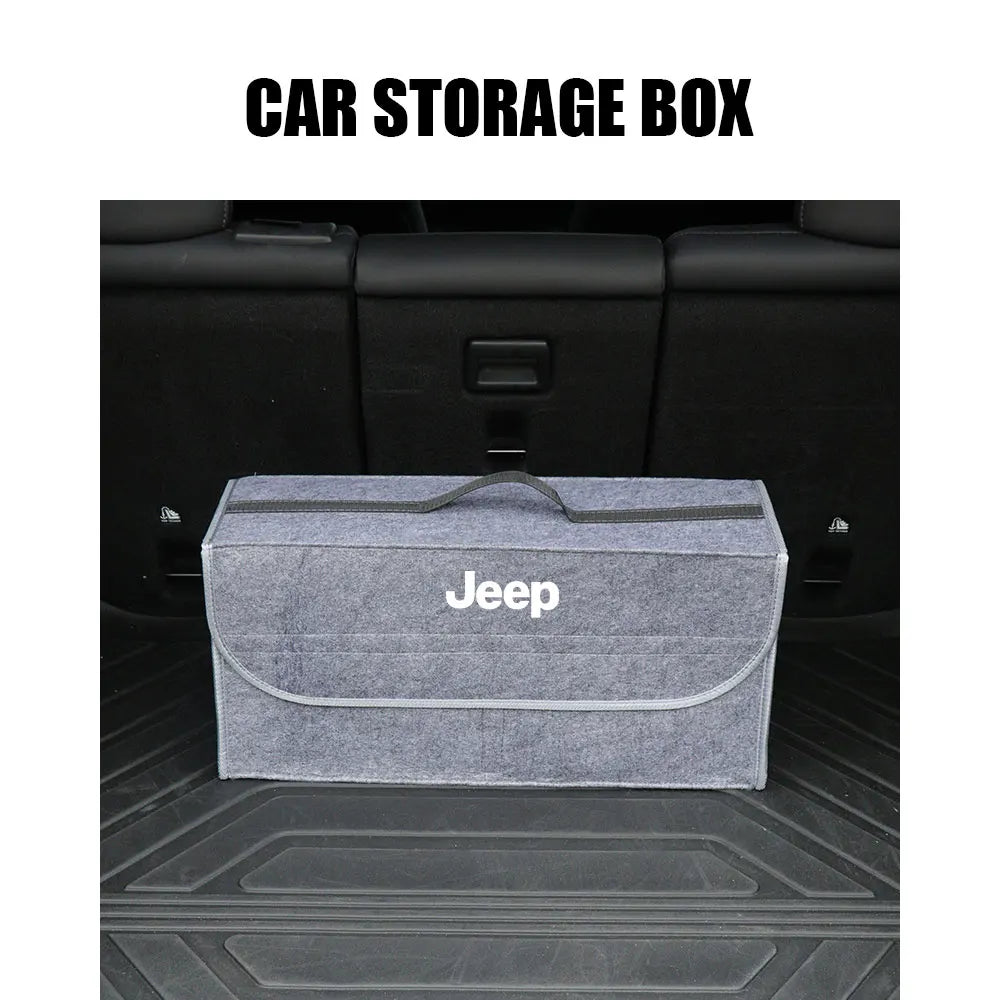 Car Trunk Organizer Box Large Capacity Folding Storage Bag Accessories For Jeep Wrangler Renegade Compass Gladiator Cherokee JL