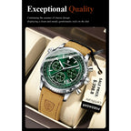 POEDAGAR Luxury Man Watch Quartz Waterproof Luminous Date Chronograph Leather Men Wristwatch Military Sports Men's Watches Reloj