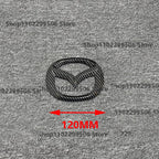 Car Front Grille Badge Trunk Emblem For 2014 15 16 17 18 19 Mazda 6 black Carbon steering wheel Rear Body Decal Accessories