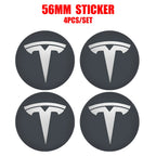 Hot 4pcs 56mm Car Wheel Center Hub Stickers Cap Emblem Cover Tesla Model 3 Model S Model X Y Juniper Roadster Wye Accessories