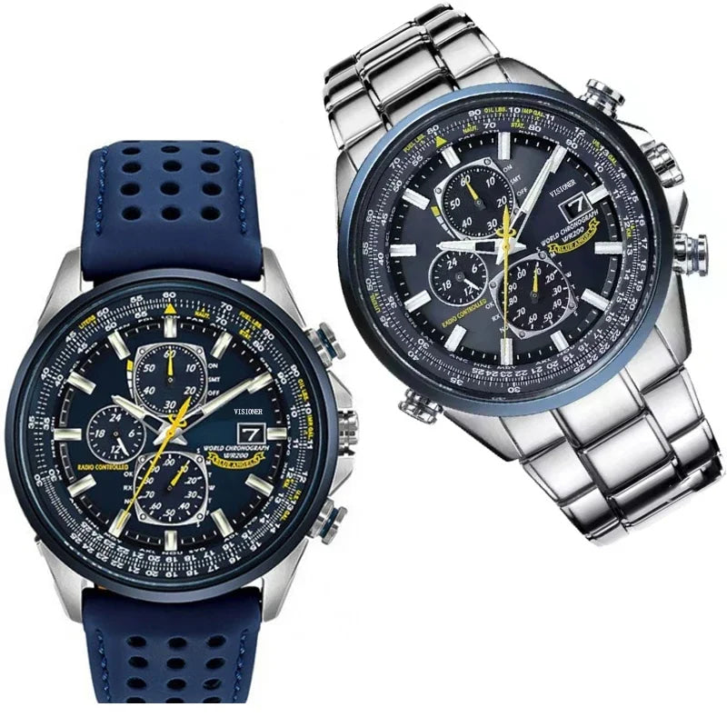 2026 High Quality Men's Quartz Watch Luxury Trend Luminous Multi-Function Chrono Stainless Automatic Watch Birthday Gifts