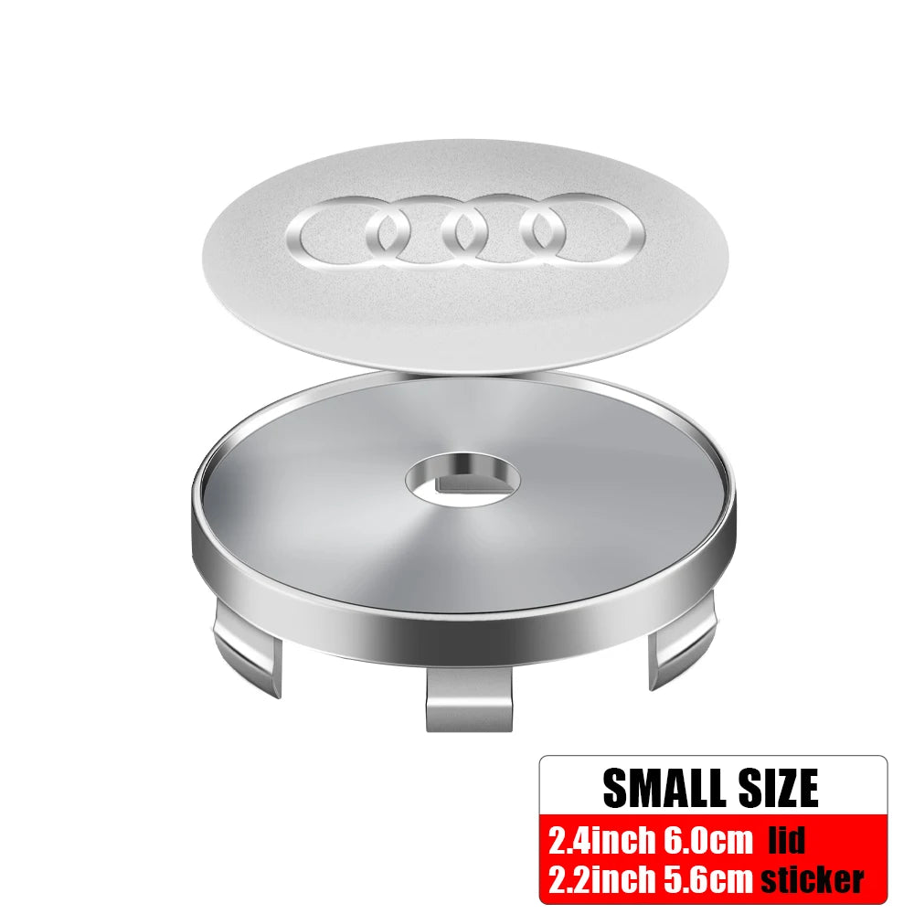 4pcs 56/65mm Car Wheel Center Hub Stickers 60/68mm Wheel Center Hub Caps Cover For AUDI A3 A4 A1 Q3 Q4 Q5 Q6 Q7 Q8 TT RS Sline