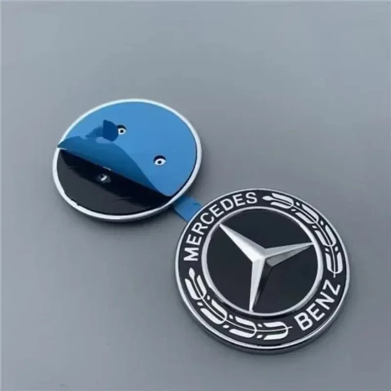 57mm Star Flat Hood Bonnet Logo Mercedes Benz AMG W204 W124 W201 W202 W212 W220 W205 Emblem Badge stickers automobile Accessorie