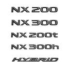 Glossy Black ABS Letters NX200 NX300 NX200t NX300h HYBRID Emblem For Lexus Car Trunk Logo Sticker Badge Accessories