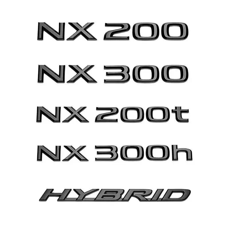 Glossy Black ABS Letters NX200 NX300 NX200t NX300h HYBRID Emblem For Lexus Car Trunk Logo Sticker Badge Accessories