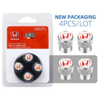 Car Tire Stem Valve Caps Aluminium Car Dustproof Caps Tire Wheel Stem Air Valve Caps For Honda Civic XR-V HR-V City Accord Jazz