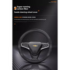 For Chevrolet Cruze Bolt Aveo Spark Onix capti Cavalier Carbon fiber Suede Microfiber Car Steering Wheel Cover Auto Accessories