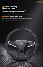 For Chevrolet Cruze Bolt Aveo Spark Onix capti Cavalier Carbon fiber Suede Microfiber Car Steering Wheel Cover Auto Accessories