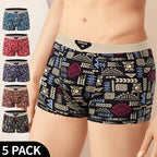 4/5 Uds. Pantalones cortos estampados de talla europea y americana a la moda para hombre, ropa interior cómoda de talla grande para hombre, bañador Sexy