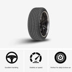 195/45R15 All-Season Passenger Car Performance Radial Tire, 78V Load Range SL, BSW Black Side Wall UTQG 400AA