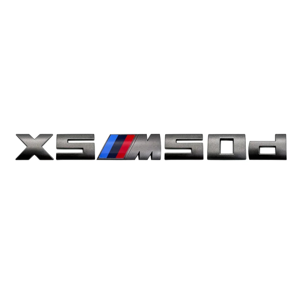 7.3cm for M logo new gray ABS letter sticker trunk badge For BMW X3 M40D 40I X4 M40D X5 M50D 50I X6 M50D 50I X7 M50D 50I