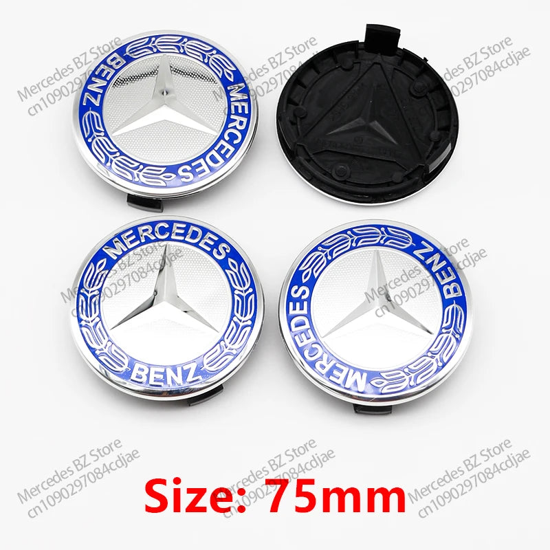 4pcs 56mm 75mm Car Wheel Center Hub Caps Cover Auto Accessories Mercedes Benz Amg C180 C200 C260 W108 W124 W126 W140 W168 W176