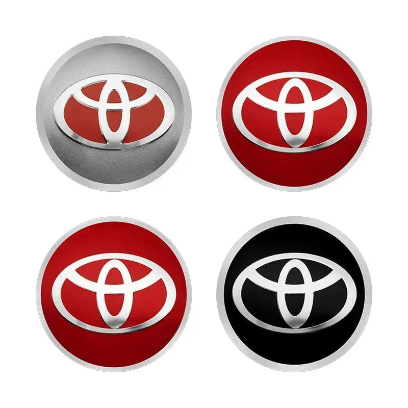 4pcs 56mm Car Styling Wheel Center Hub Caps Stickers Badge Emblem Decoration Decal For Toyota Corolla Auris Yaris CHR Rav4 Hilux