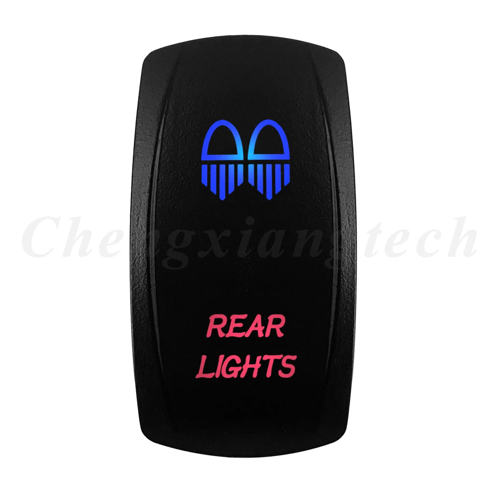 Waterproof 5 Pins SPST On/Off Rocker Switch Blue & Red Led 20A/12V 10A/24V Toggle Switch GPS for Cars,Trucks, RVs, Boats
