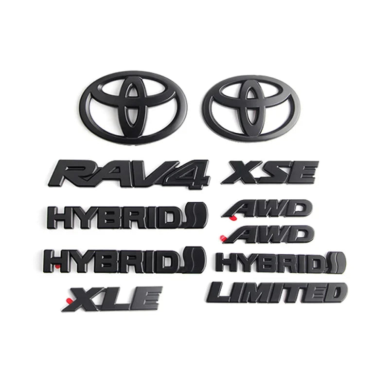 Overlays NEW 2019-2024 Suitable for Toyota Rav4 XLE XSE AWD Hybrid Matte Blackout Emblems Kits