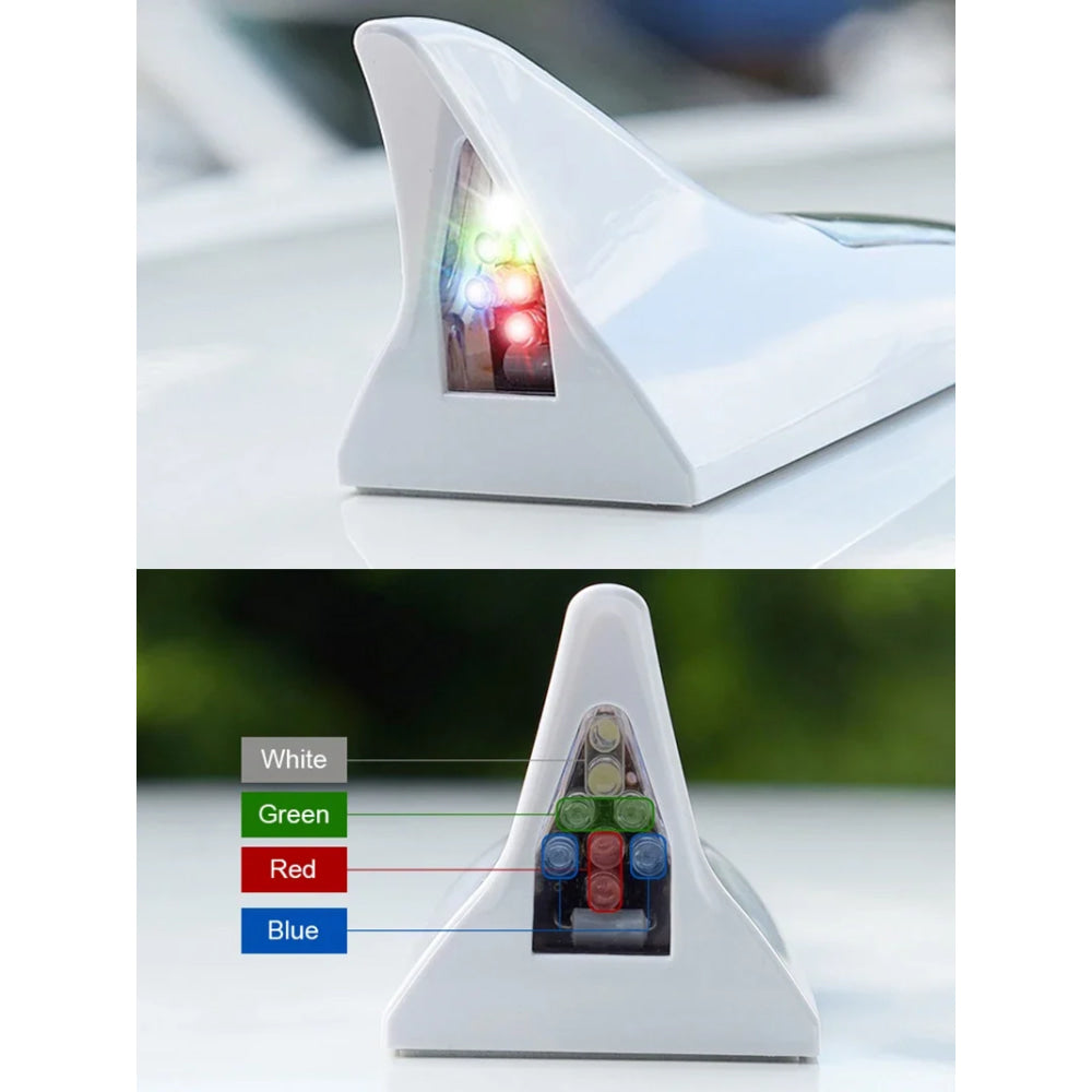 Universal LED Car Roof Top Mount Shark Fin Aerial Antenna Auto Radio AM FM Antenna Decoration Signal Amplifier for Car SUV