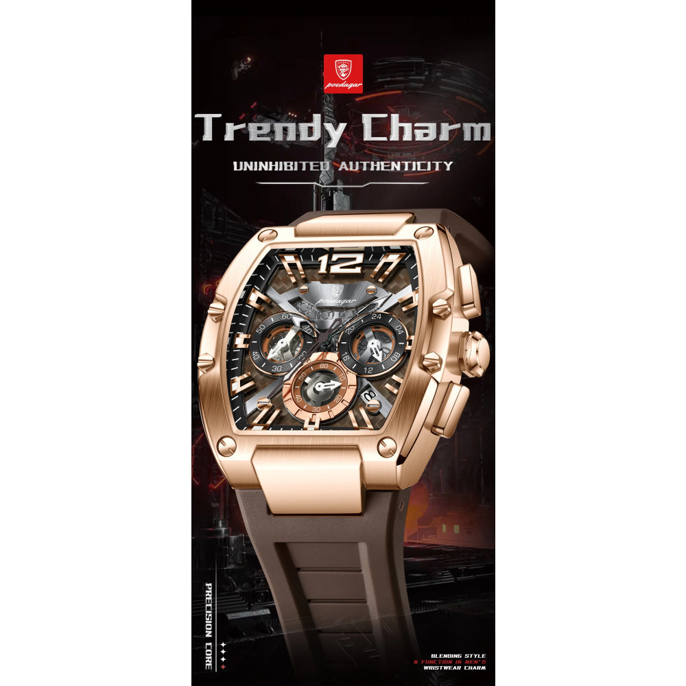 POEDAGAR Fashion Military Men's Watches Luminous Waterproof Date Sports Male Clock Chronograph Silicone Quartz Luxury Wristwatch