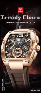 POEDAGAR Fashion Military Men's Watches Luminous Waterproof Date Sports Male Clock Chronograph Silicone Quartz Luxury Wristwatch