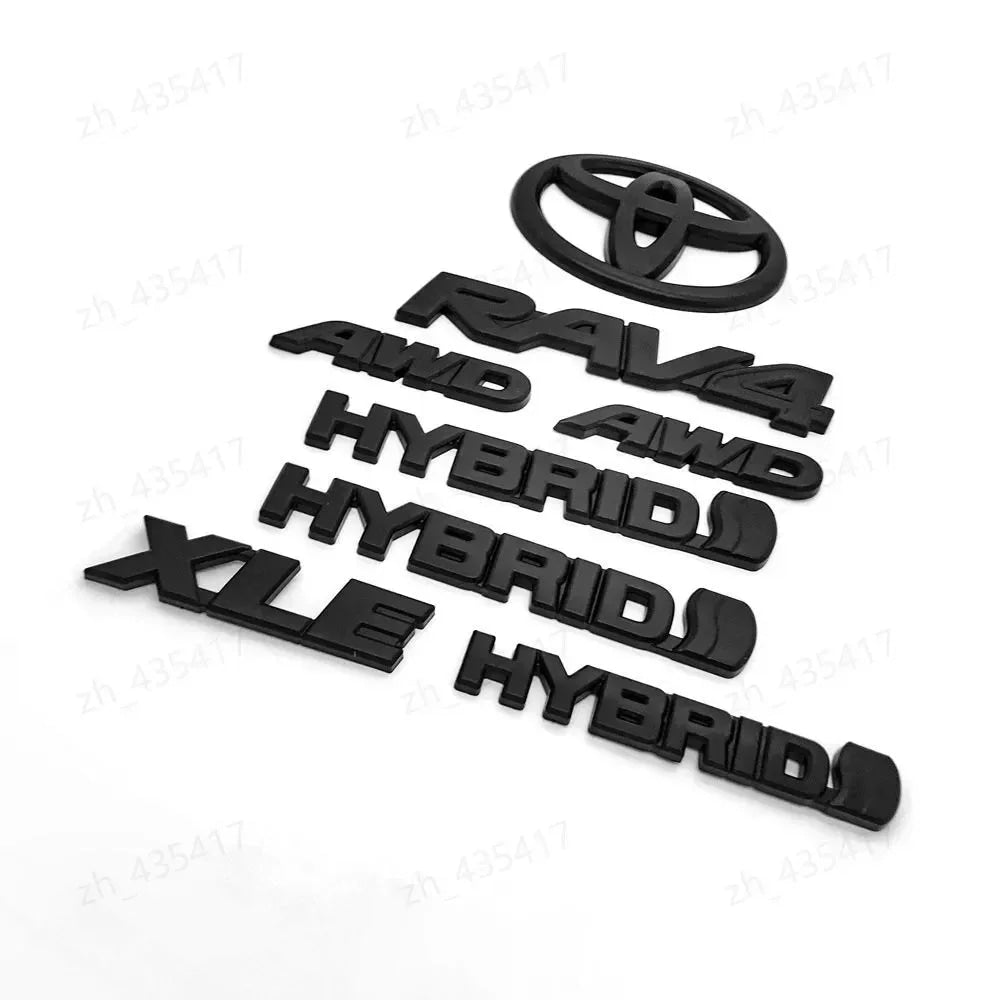 Overlays NEW 2019-2024 Suitable for Toyota Rav4 XLE XSE AWD Hybrid Matte Blackout Emblems Kits