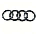 4 Ring Logo ABS For Audi A1 2008-2022 Black Car Hood Front Grill Emblem Rear Trunk Badge A1 Quattro Sline Emblem Car Accessories