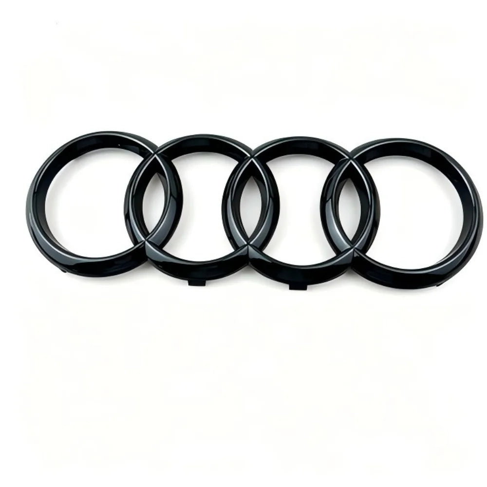 4 Ring Logo ABS For Audi A1 2008-2022 Black Car Hood Front Grill Emblem Rear Trunk Badge A1 Quattro Sline Emblem Car Accessories
