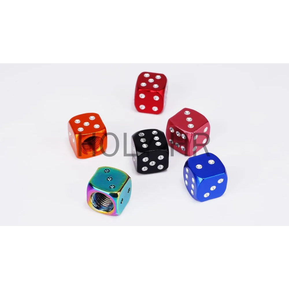 Aluminum Dice Tire Valve Caps Dustproof Car Truck Motocycle Bike Dice Wheel Stem Tyre Tire Wheel Stem Air Valve Dust Cap Cover