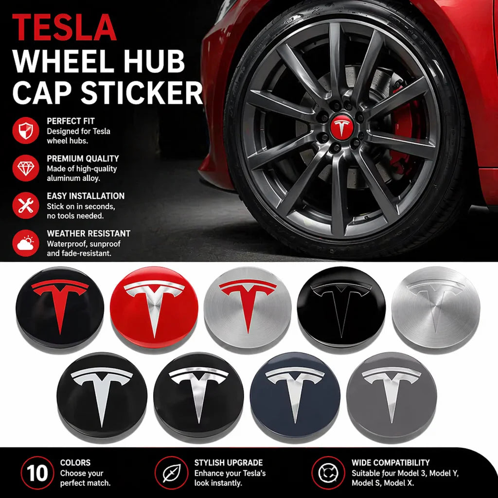 Hot 4pcs 56mm Car Wheel Center Hub Stickers Cap Emblem Cover Tesla Model 3 Model S Model X Y Juniper Roadster Wye Accessories