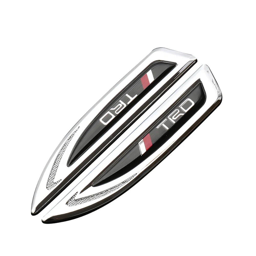 2Pcs Car Metal Car Wing Side Emblem Fender Stickers For Toyota Rav4 TRD Prado Hilux Corolla Auris Prius Camry Venza