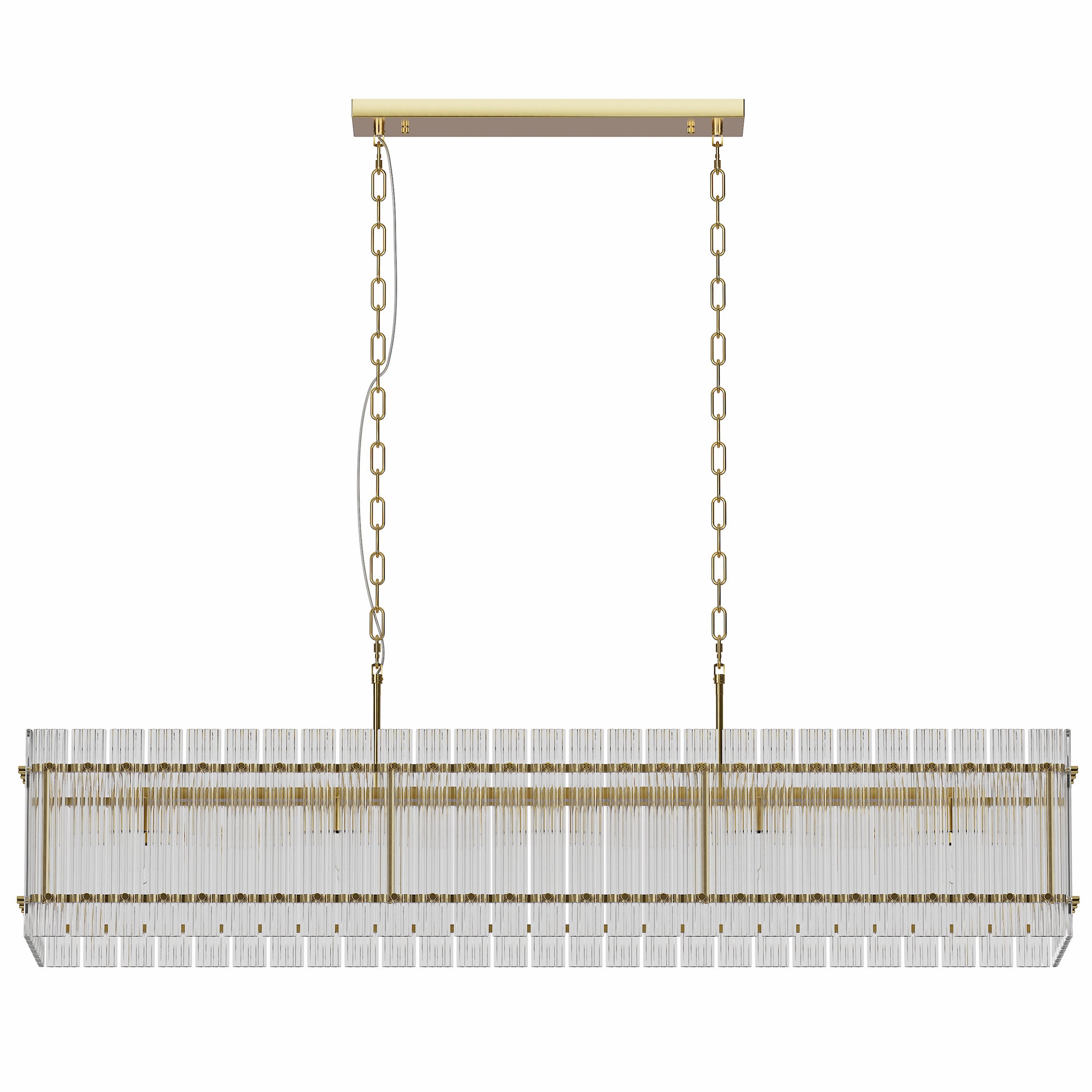 Modern Rectangular Crystal Glass Chandelier, 10-Lights Glod Chandelier Lighting Contemporary Pendant Ceiling Light Fixture For Dining Room Living Room Kitchen Island
