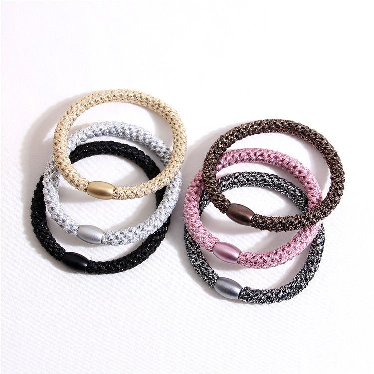 Accessories Thick Leather Cover Durable Base Rubber Hair Rope Headdress - VibraStore