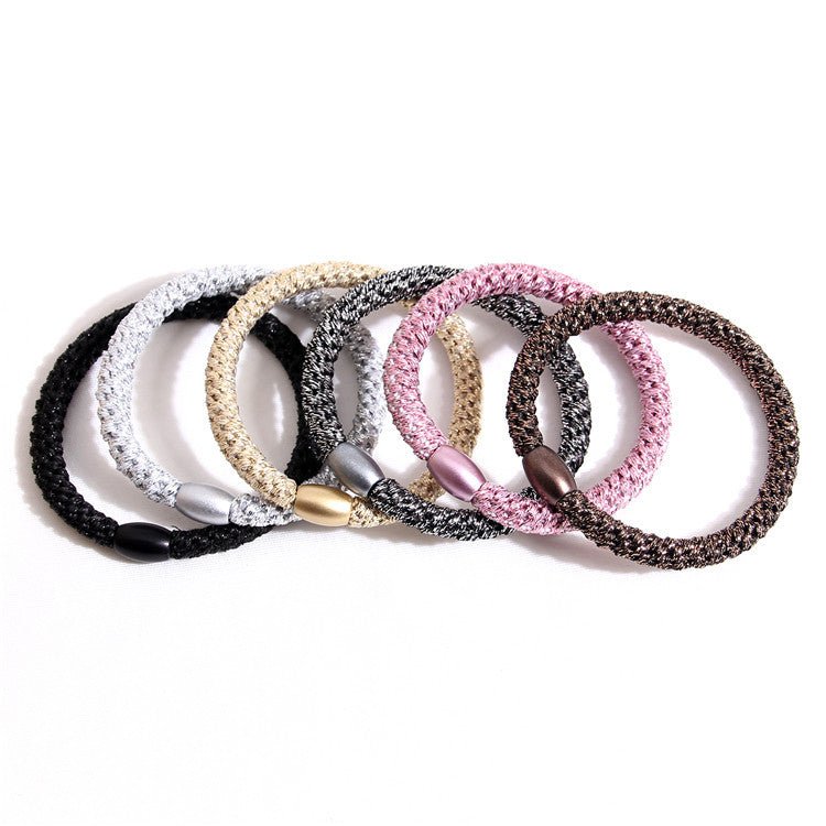 Accessories Thick Leather Cover Durable Base Rubber Hair Rope Headdress - VibraStore
