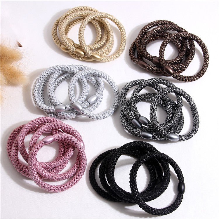 Accessories Thick Leather Cover Durable Base Rubber Hair Rope Headdress - VibraStore