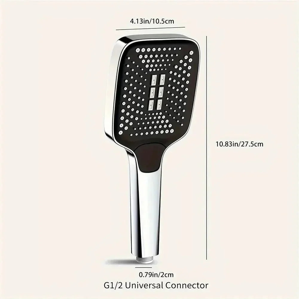 Adjustable Shower Head 3 Mode Rainfall Shower Large Flow Showerhead High Pressure Water Saving Shower Mixer Bathroom Accessories - VibraStore