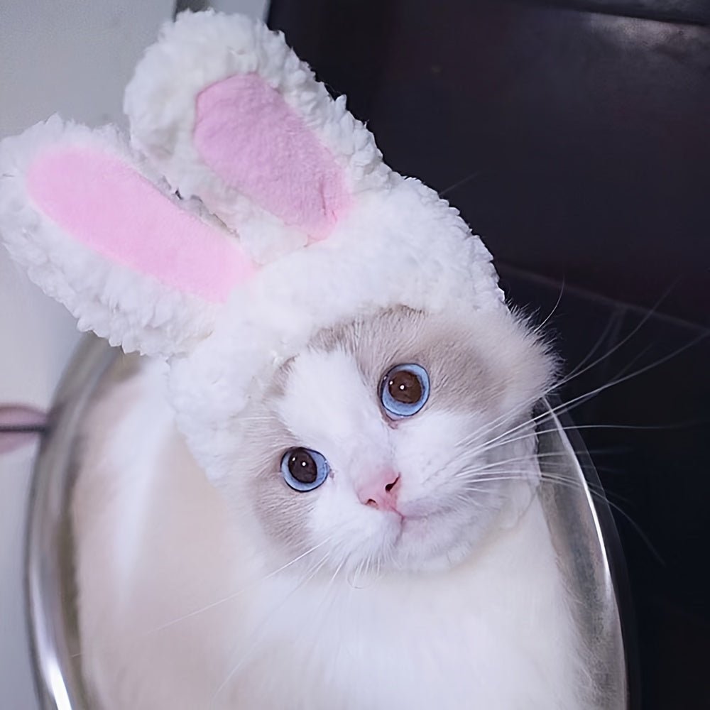 Adorable Rabbit Cat Headgear for Small Dogs & Cats - Perfect Pet Party Costume and Accessory - VibraStore