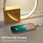 Alarm Clock Wake - up Night Light With White Noise Timing 3 Level Dimmable Touch Table Lamp For Bedroom Beside Lamp - VibraStore